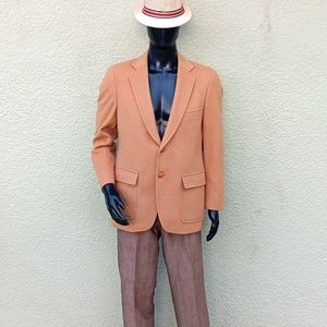 RICHMOND MEN'S VINTAGE (2) BUTTON PURE CAMEL HAIR LUXURY BLAZER (USA)